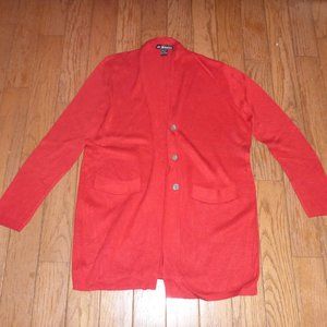 Woman's 100% Silk Long Body Cardigan Sweater